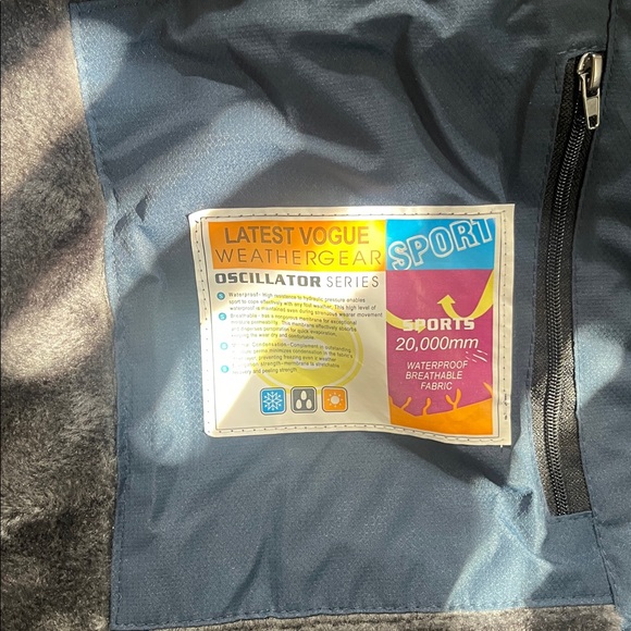Outdoorsports Jacket Sz 2XL Blue Jacket Waterproof Breathable Fabric Very Warm - Picture 5 of 5